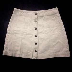 White Denim Button Down Skirt